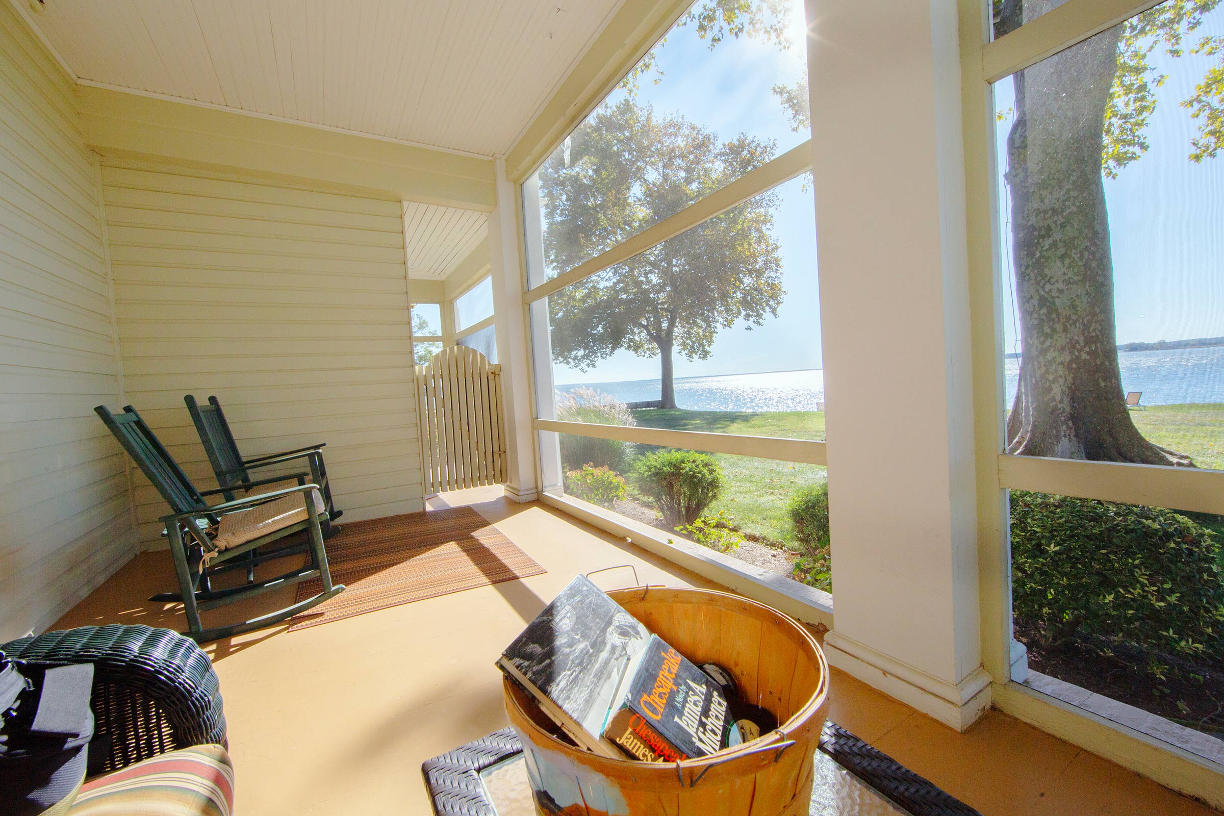 Private waterfront porch